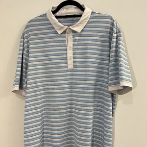 Ping Light Blue and White Striped Polo Shirt